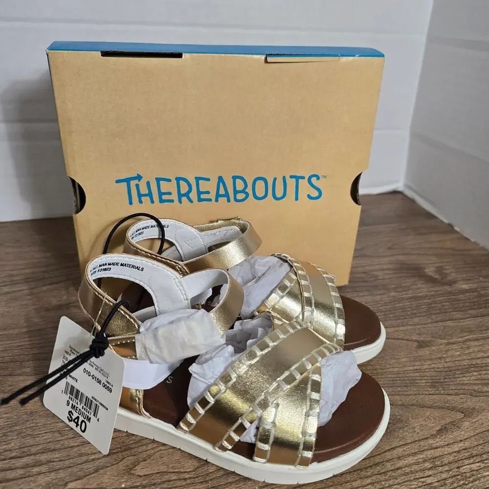 Thereabouts TH Lil Sara Gold White toddler 9 NWT